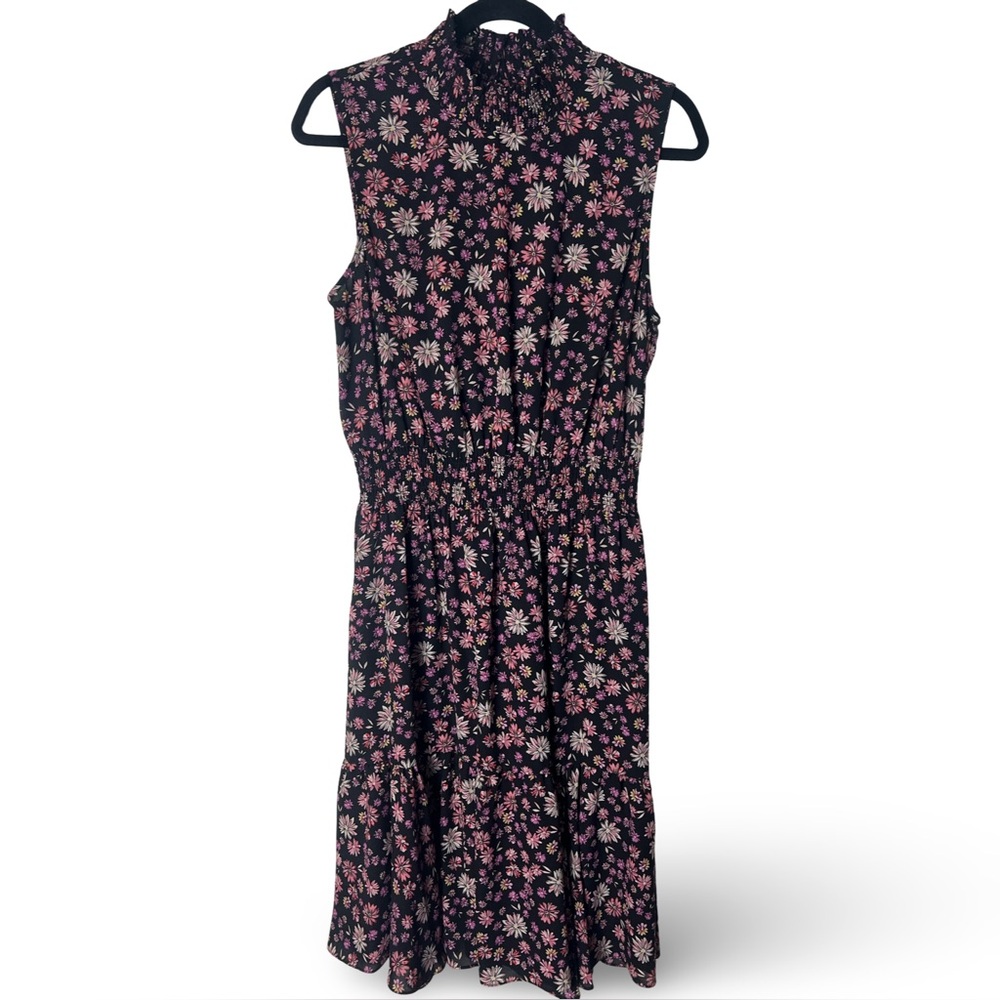 Nanette Lepore Sleeveless Floral Mock Neck Dress‎ Black Pink – Sz. 10